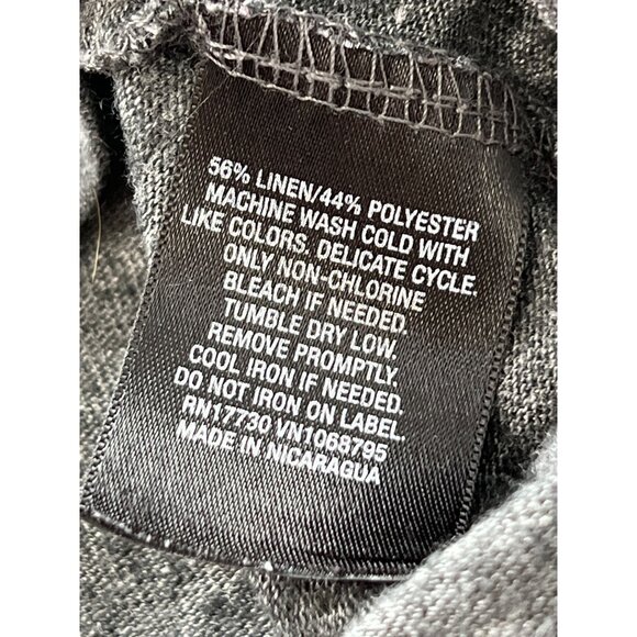 Mossimo Pocket Tee Size Medium V Neck Short Sleeve Charcoal T Shirt Linen Blend - Picture 5 of 6